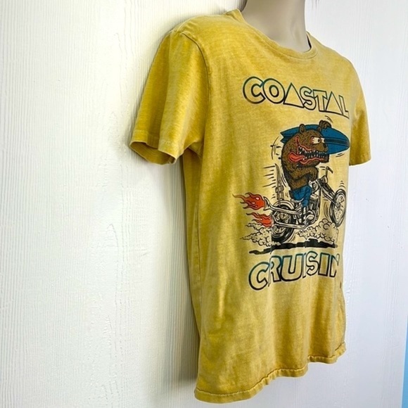 Lucky Brand - Coastal Cruisin Surfin Motorcycle Bear Short Sleeve T Shirt Small - Picture 4 of 11